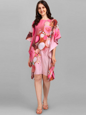 Dhanlaxmi Textiles Printed, Geometric Print Poly Crepe, Polycotton, Cotton Crepe Blend Women Kaftan