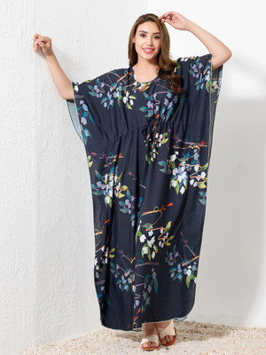 Priincezz Floral Print Rayon Women Kaftan