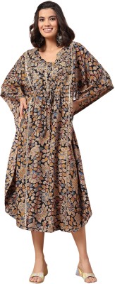 Zelena Floral Print Rayon Women Kaftan