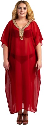 Miss Lavish London Embroidered Polyester Women Kaftan