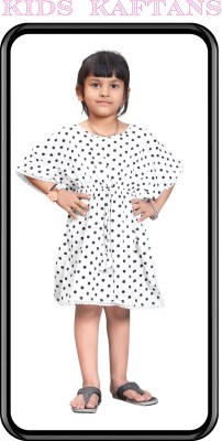 R N FASHION Polka Print Crepe Girls Kaftan