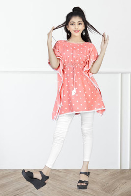 Tinyworld Polka Print Rayon Girls Kaftan