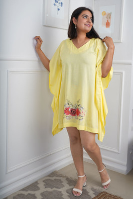 LetsDressUp Solid Rayon Women Kaftan
