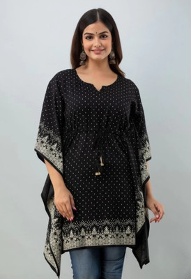 Gaurcollections Printed Rayon Women Kaftan