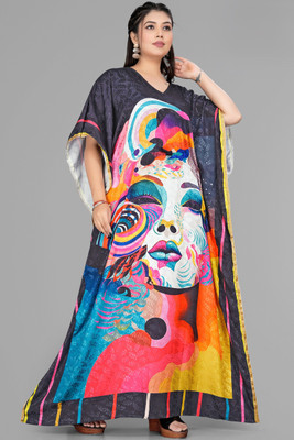 Dhanlaxmi Textiles Printed Poly Crepe, Polycotton, Cotton Crepe Blend Women Kaftan