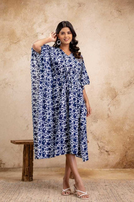 SAWARIYA Printed Cotton Blend Women Kaftan