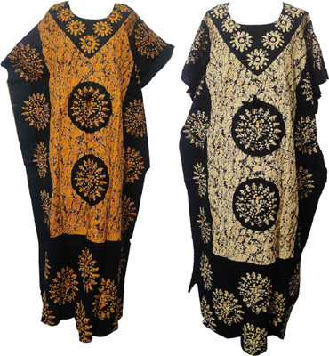 Quickcollection Printed Cotton Blend Women Kaftan