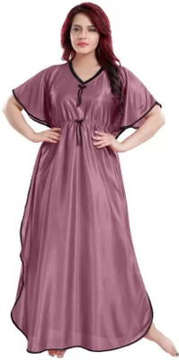 Shikwa Self Design Satin Blend Women Kaftan