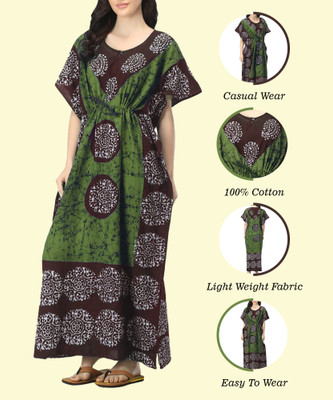 Peekdee Printed Cotton Blend Women Kaftan