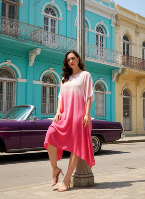 maaesa Printed Crepe Women Kaftan