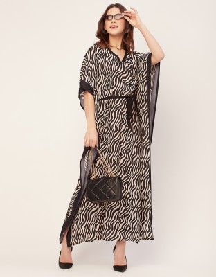 moomaya Animal Print Rayon Women Kaftan