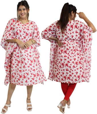 pinkshell Printed Polyester Women Kaftan