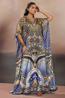 Label Aarna Printed Satin Blend Women Kaftan