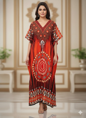 ApniiiReet Printed Polyester Blend Women Kaftan