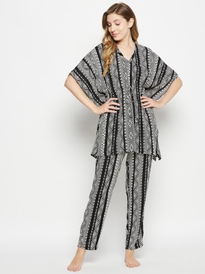 nuwah Geometric Print Rayon Women Kaftan