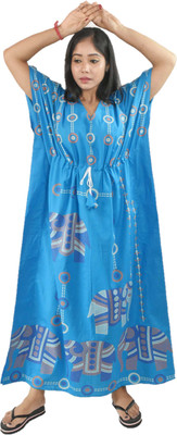BDROX Printed Cotton Blend Women Kaftan