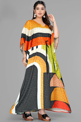 Dhanlaxmi Textiles Printed Poly Crepe, Polycotton, Cotton Crepe Blend Women Kaftan