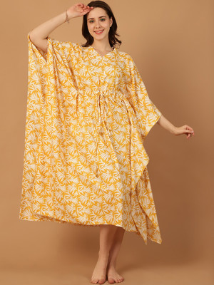 Blissence Printed Rayon Women Kaftan