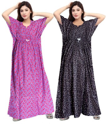 PINK CITY MART Printed Pure Cotton Women Kaftan