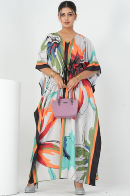 Dhanlaxmi Textiles Printed, Geometric Print Poly Crepe, Polycotton, Cotton Crepe Blend Women Kaftan