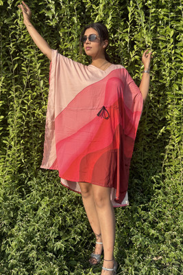 Dhanlaxmi Textiles Printed, Geometric Print Poly Crepe, Polycotton, Cotton Crepe Blend Women Kaftan