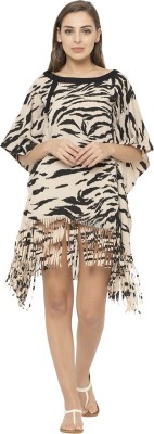 Trendif Animal Print Poly Crepe Women Kaftan