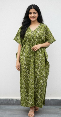VasCloth Floral Print Pure Cotton Women Kaftan