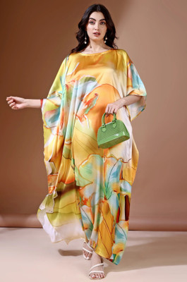 Label Aarna Printed Satin Blend Women Kaftan