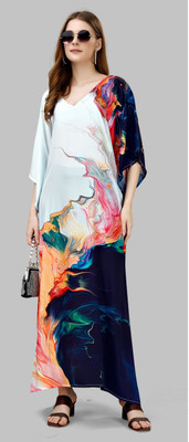 SilkSutra Printed Silk Blend Women Kaftan