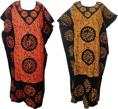 Quickcollection Printed Cotton Blend Women Kaftan