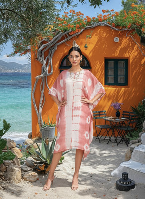 maaesa Solid Crepe Women Kaftan