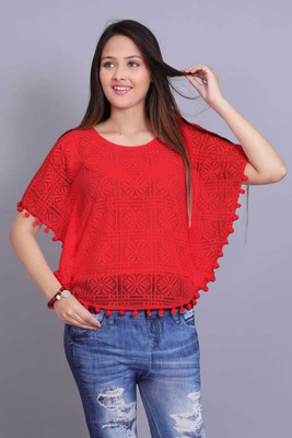 NAIMUDDIN DRESSES Self Design Cotton Blend Women Kaftan