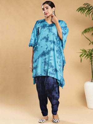 LetsDressUp Self Design Rayon Women Kaftan