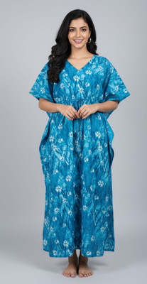 VasCloth Floral Print Pure Cotton Women Kaftan