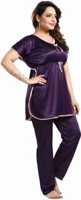 DIVYASTRI FASHION Solid Satin Blend Women Kaftan