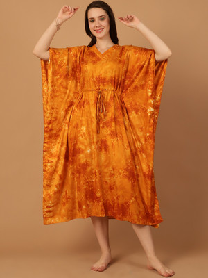 Blissence Printed Rayon Women Kaftan