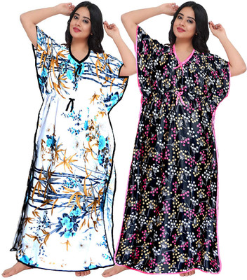 Hans Fashion ENT Women Nighty(Multicolor)