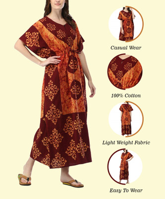 Peekdee Printed Cotton Blend Women Kaftan