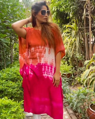 PinkTribe Printed Crepe Women Kaftan
