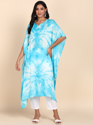 maaesa Solid Crepe Women Kaftan