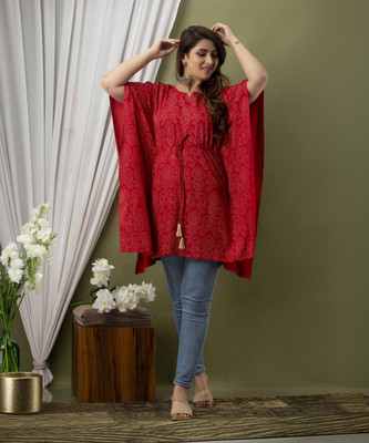 RAABA Printed Rayon Women Kaftan