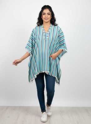 Iqoniqe Striped, Striped Cotton Blend Women Kaftan