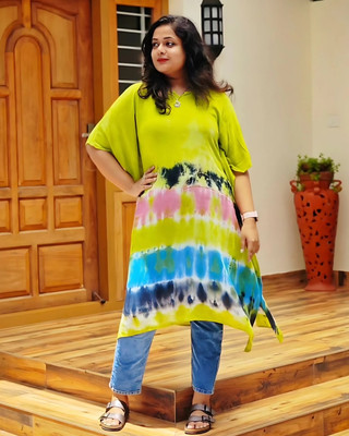 PinkTribe Printed Crepe Women Kaftan