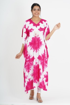 LYFJ Printed Rayon Women Kaftan