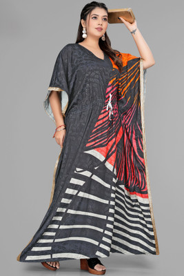 Dhanlaxmi Textiles Printed Poly Crepe, Polycotton, Cotton Crepe Blend Women Kaftan