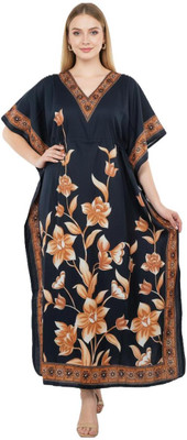 Tanzeel Collection Floral Print Polyester Women Kaftan