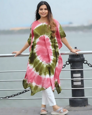 PinkTribe Printed Crepe Women Kaftan