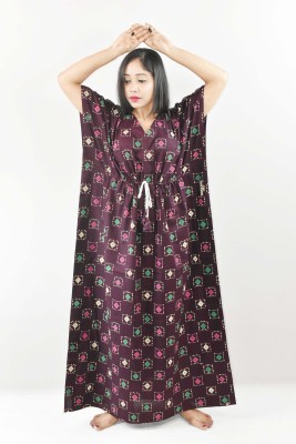 BDROX Self Design Cotton Blend Women Kaftan