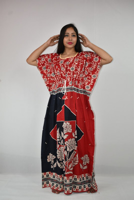 BDROX Printed Cotton Blend Women Kaftan
