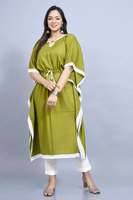 Fasonika Creation Solid Rayon Women Kaftan